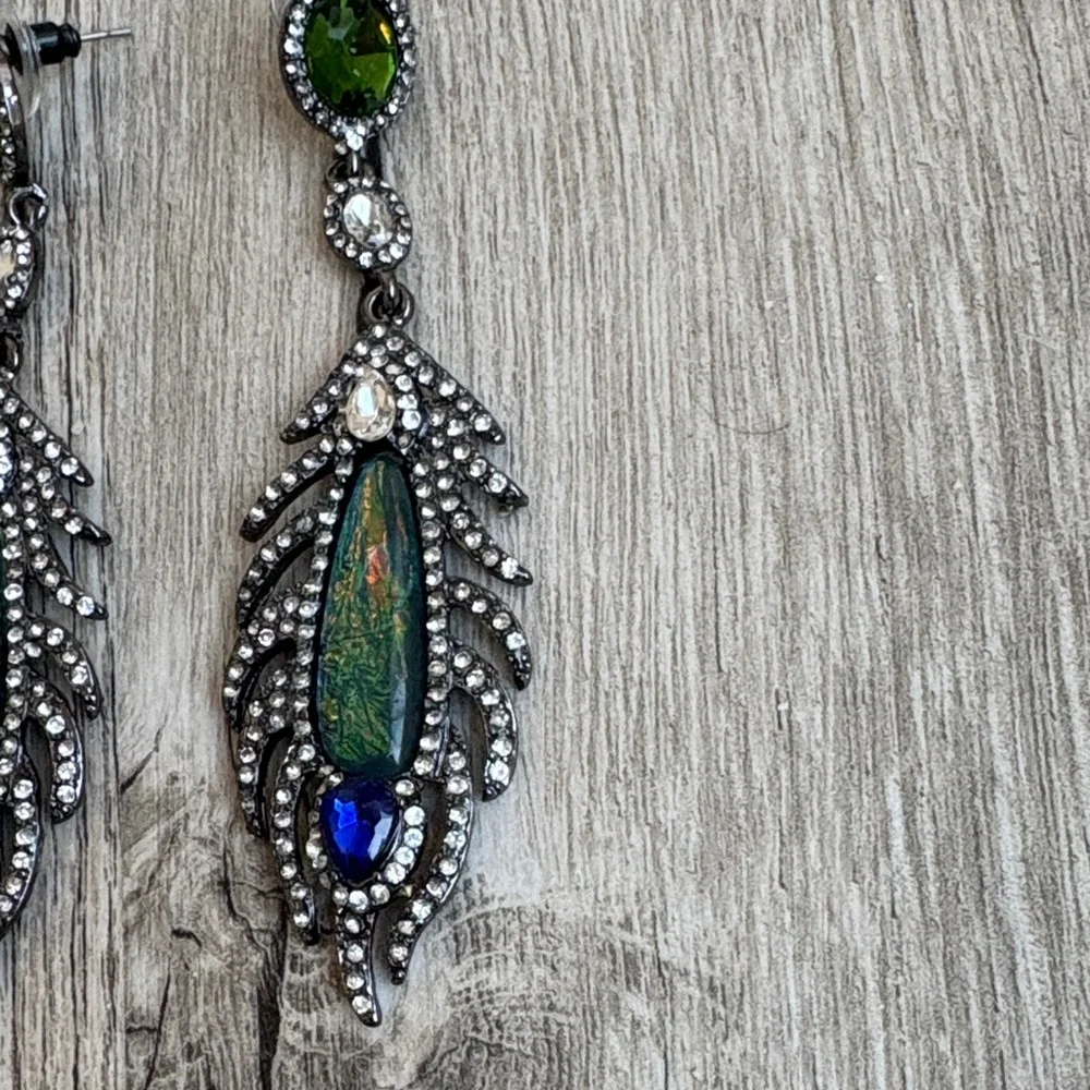 3/$15! Elegant Silver Crystal Blue Drop Earrings